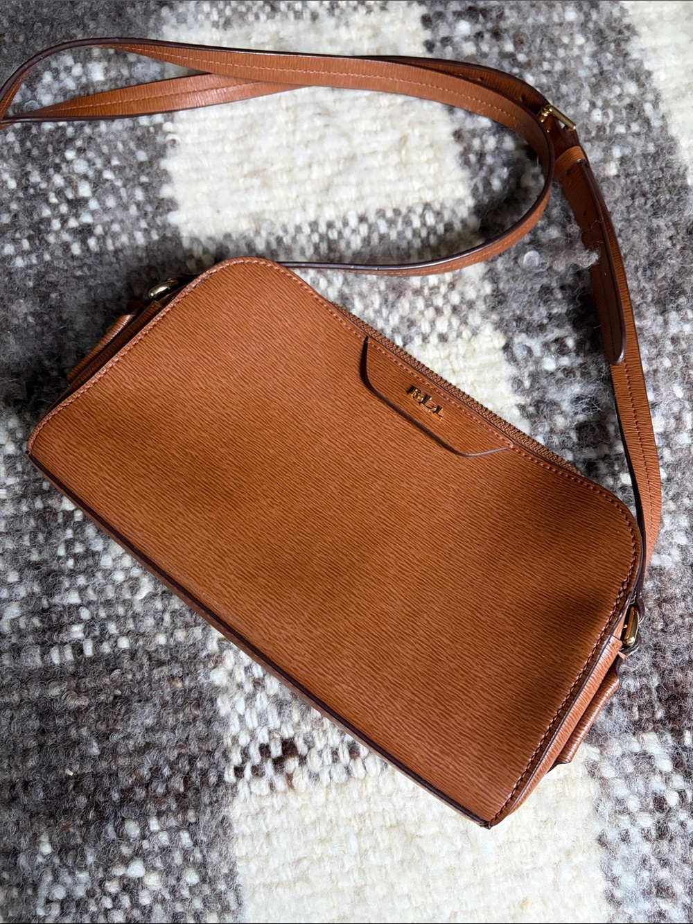 Lauren Ralph Lauren  leather Crossbody Bag in Cognac Brown